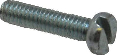Value Collection - M4x0.70, 16mm Length Under Head Slotted Drive Machine Screw - Cheese Head, Grade 4.8 Steel, Zinc-Plated Finish, Without Washer - Americas Industrial Supply