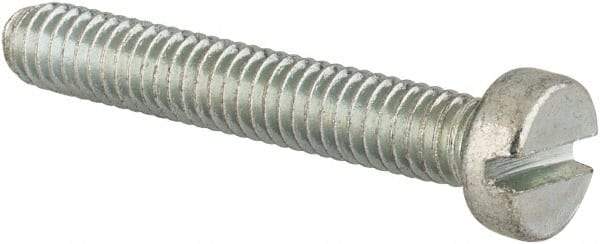 Value Collection - M4x0.70, 25mm Length Under Head Slotted Drive Machine Screw - Cheese Head, Grade 4.8 Steel, Zinc-Plated Finish, Without Washer - Americas Industrial Supply