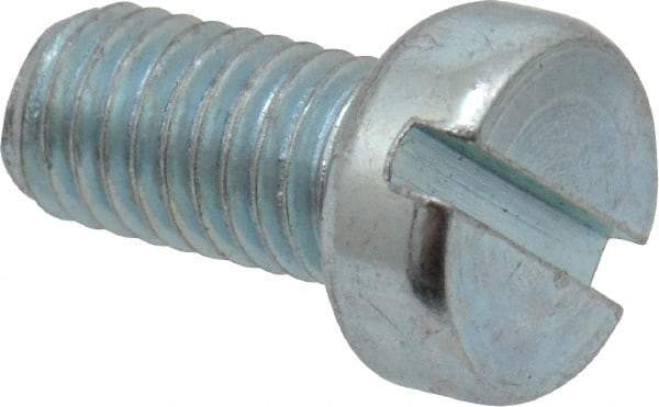 Value Collection - M5x0.80, 10mm Length Under Head Slotted Drive Machine Screw - Cheese Head, Grade 4.8 Steel, Zinc-Plated Finish, Without Washer - Americas Industrial Supply