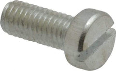 Value Collection - M5x0.80, 12mm Length Under Head Slotted Drive Machine Screw - Cheese Head, Grade 4.8 Steel, Zinc-Plated Finish, Without Washer - Americas Industrial Supply