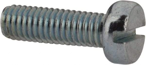Value Collection - M5x0.80, 16mm Length Under Head Slotted Drive Machine Screw - Cheese Head, Grade 4.8 Steel, Zinc-Plated Finish, Without Washer - Americas Industrial Supply