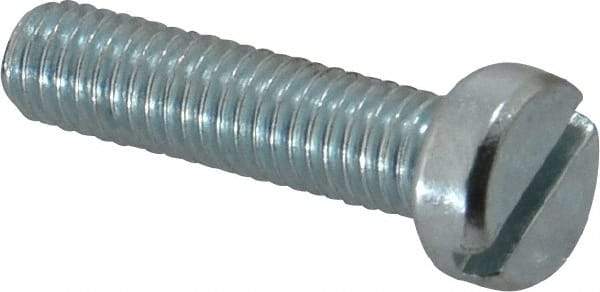 Value Collection - M5x0.80, 20mm Length Under Head Slotted Drive Machine Screw - Cheese Head, Grade 4.8 Steel, Zinc-Plated Finish, Without Washer - Americas Industrial Supply