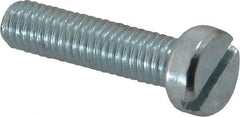 Value Collection - M5x0.80, 20mm Length Under Head Slotted Drive Machine Screw - Cheese Head, Grade 4.8 Steel, Zinc-Plated Finish, Without Washer - Americas Industrial Supply