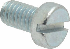 Value Collection - M6x1.00, 10mm Length Under Head Slotted Drive Machine Screw - Cheese Head, Grade 4.8 Steel, Zinc-Plated Finish, Without Washer - Americas Industrial Supply