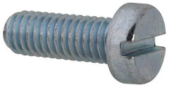 Value Collection - M6x1.00, 16mm Length Under Head Slotted Drive Machine Screw - Cheese Head, Grade 4.8 Steel, Zinc-Plated Finish, Without Washer - Americas Industrial Supply