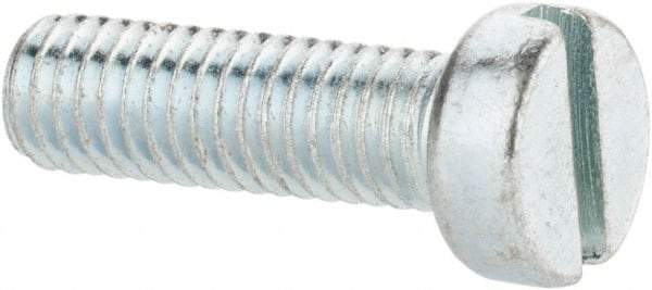 Value Collection - M6x1.00, 20mm Length Under Head Slotted Drive Machine Screw - Cheese Head, Grade 4.8 Steel, Zinc-Plated Finish, Without Washer - Americas Industrial Supply