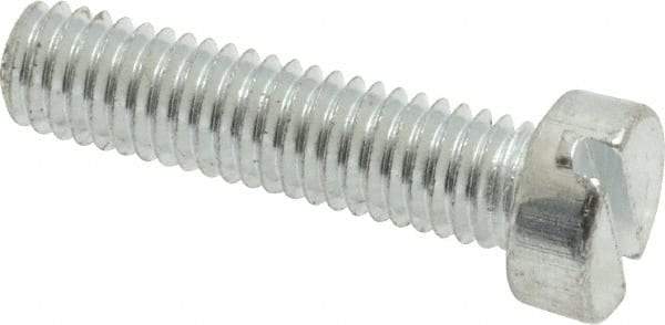 Value Collection - M6x1.00, 25mm Length Under Head Slotted Drive Machine Screw - Cheese Head, Grade 4.8 Steel, Zinc-Plated Finish, Without Washer - Americas Industrial Supply