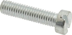 Value Collection - M6x1.00, 25mm Length Under Head Slotted Drive Machine Screw - Cheese Head, Grade 4.8 Steel, Zinc-Plated Finish, Without Washer - Americas Industrial Supply
