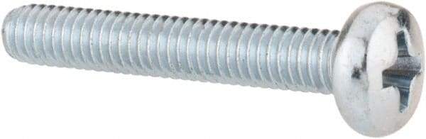 Value Collection - M4x0.70, 25mm Length Under Head Phillips Drive Machine Screw - Pan Head, Grade 4.8 Steel, Zinc-Plated Finish, Without Washer - Americas Industrial Supply