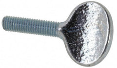 Value Collection - M5x10.00 Oval Shoulderless Grade 2 Steel Thumb Screw - 20mm OAL, 5mm Head Diam x 16mm Head Height, Zinc-Plated Finish - Americas Industrial Supply
