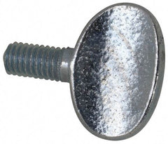 Value Collection - M6x1.00 Oval Shoulderless Grade 2 Steel Thumb Screw - 12mm OAL, 6mm Head Diam x 16.5mm Head Height, Zinc-Plated Finish - Americas Industrial Supply