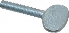 Value Collection - M6x1.00 Oval Shoulderless Grade 2 Steel Thumb Screw - 30mm OAL, 6mm Head Diam x 16.5mm Head Height, Zinc-Plated Finish - Americas Industrial Supply