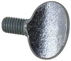 Value Collection - M8x1.25 Oval Shoulderless Grade 2 Steel Thumb Screw - 12mm OAL, 8mm Head Diam x 19.5mm Head Height, Zinc-Plated Finish - Americas Industrial Supply