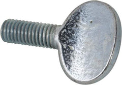 Value Collection - M8x1.25 Oval Shoulderless Grade 2 Steel Thumb Screw - 20mm OAL, 8mm Head Diam x 19.5mm Head Height, Zinc-Plated Finish - Americas Industrial Supply