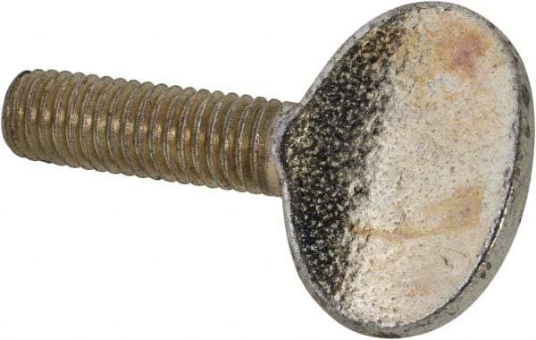 Value Collection - M8x1.25 Oval Shoulderless Grade 2 Steel Thumb Screw - 25mm OAL, 8mm Head Diam x 19.5mm Head Height, Zinc-Plated Finish - Americas Industrial Supply