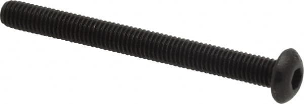 Value Collection - #10-32 UNF Hex Socket Drive, Button Screw - Alloy Steel, Black Oxide Finish, Fully Threaded, 2" Length Under Head - Americas Industrial Supply