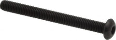 Value Collection - #10-32 UNF Hex Socket Drive, Button Screw - Alloy Steel, Black Oxide Finish, Fully Threaded, 2" Length Under Head - Americas Industrial Supply