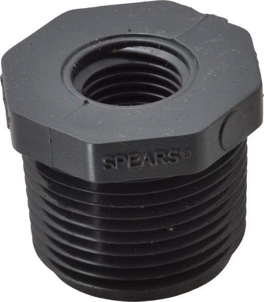 Value Collection - 3/4 x 1/4" PVC Plastic Pipe Reducer Bushing - Schedule 80, MIPT x FIPT End Connections - Americas Industrial Supply
