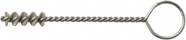 Weiler - 9.8mm Diam Helical Nylon Tube Brush - Single Spiral, 0.012" Filament Diam, 1" Brush Length, 5" OAL, 0.147" Diam Galvanized Steel Shank - Americas Industrial Supply