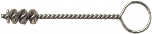 Weiler - 13.1mm Diam Helical Nylon Tube Brush - Single Spiral, 0.012" Filament Diam, 1" Brush Length, 5" OAL, 0.194" Diam Galvanized Steel Shank - Americas Industrial Supply