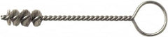 Weiler - 13.1mm Diam Helical Nylon Tube Brush - Single Spiral, 0.012" Filament Diam, 1" Brush Length, 5" OAL, 0.194" Diam Galvanized Steel Shank - Americas Industrial Supply
