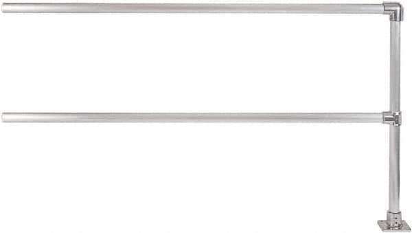Hollaender - 8' Long x 6-1/2" High, Aluminum Extension Railing - 1.9" Pipe, Includes Sub Assembled Post, 2 Horizontal Rails, Bag with 1 Flange, Instructions, Assembly Tool - Americas Industrial Supply