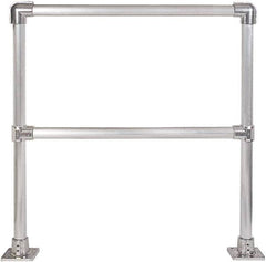 Hollaender - 4' Long x 42" High, Aluminum Straight Railing - 1.9" Pipe, Includes 2 Sub Assembled Posts, 2 Horizontal Rails, Bag with 2 Flanges, Instructions, Assembly Tool - Americas Industrial Supply