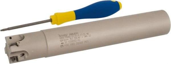 Iscar - 1-1/4" Cut Diam, 0.315" Max Depth of Cut, 1-1/4" Shank Diam, 7.87" OAL, Indexable Square Shoulder Helical End Mill - H490 AN.X 09 Inserts, Cylindrical Shank, 90° Lead Angle, Through Coolant, Series Helido - Americas Industrial Supply