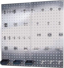 Triton - 18" Wide x 36" High Peg Board Kit - 2 Panels, 32 Hooks, Stainless Steel, Silver - Americas Industrial Supply