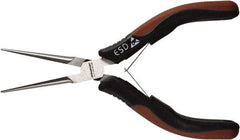 Paramount - 6" OAL, 2-5/16" Jaw Length x 15/32" Jaw Width, Long Nose Needle Nose Pliers - Smooth Jaw, Standard Head, ESD Cushion Handles, with Spring - Americas Industrial Supply
