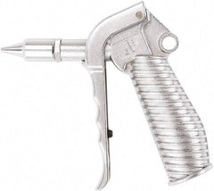 Value Collection - 230 Max psi Quiet Safety Nozzle Pistol Grip Blow Gun - 1/4 NPT Inlet, Chrome Plated Aluminum - Americas Industrial Supply