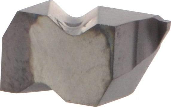 Kennametal - 2M050NG K Grade KCU25, 0.5mm Cutting Width Carbide Grooving Insert - 0.64mm Max Depth of Cut, Right Hand, 0.09mm Corner Radius, AlTiN Finish - Americas Industrial Supply
