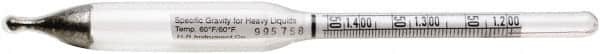 H-B Instruments - 300mm Long, Steel Specific Gravity Hydrometer - 0.002 Graduation, 1.00/1.22 Specific Gravity - Americas Industrial Supply