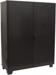 Jamco - 4 Shelf Locking Storage Cabinet - Steel, 48" Wide x 24" Deep x 78" High, Black - Americas Industrial Supply