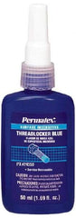 Permatex - 50 mL Bottle, Blue, Medium Strength Liquid Threadlocker - Series 243, 24 hr Full Cure Time, Hand Tool Removal - Americas Industrial Supply