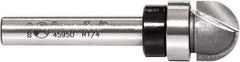 Amana Tool - 1/2" Cut Diam, 3/8" Length of Cut, 2 Flute Core Box Edge Profile Router Bit - Carbide-Tipped, 1/4" Shank Diam, 2" OAL, Uncoated - Americas Industrial Supply