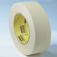 Masking Tape: 72 mm Wide, 55 m Long, 6.3 mil Thick, Tan Crepe Paper, Rubber Adhesive, 27 lb/in Tensile Strength