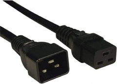 Tripp-Lite - 6', 12/3 Gauge/Conductors, Black Indoor Replacement Cord - 0 Receptacles, 20 Amps, 120 VAC, UL SJT, NEMA IEC-320 - Americas Industrial Supply