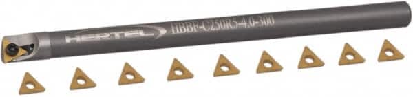 Hertel - 0.3" Min Diam Smallest Bar, 2" Min Diam Largest Bar, Carbide Indexable Boring Bar Set - TD.. Insert, HBBQ Toolholder, 2-1/2" Max Bore Depth, Through Coolant - Americas Industrial Supply