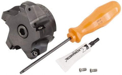Kennametal - 3" Cut Diam, 1" Arbor Hole, 3.23mm Max Depth of Cut, 45° Indexable Chamfer & Angle Face Mill - 5 Inserts, HNGJ 0604... Insert, Right Hand Cut, 5 Flutes, Through Coolant, Series Dodeka Mini - Americas Industrial Supply