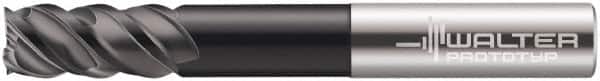 Walter-Prototyp - 3/8", 7/8" LOC, 3/8" Shank Diam, 3" OAL, 4 Flute, Solid Carbide Square End Mill - Single End, TiAlN Finish, Helical Flute, Centercutting, Right Hand Cut, Right Hand Flute - Americas Industrial Supply