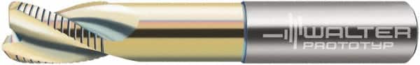 Walter-Prototyp - 16mm Diam, Coarse Pitch, 24mm LOC, 3 Flute Solid Carbide 2.01mm Corner Radius Roughing End Mill - TiALN/CrN Finish, 92mm OAL, 16mm Shank Diam, Extended Reach, Centercutting, 30° Helix - Americas Industrial Supply