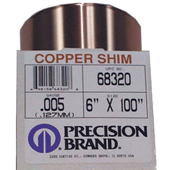 .003X6X100 COPPER SHIM - Americas Industrial Supply