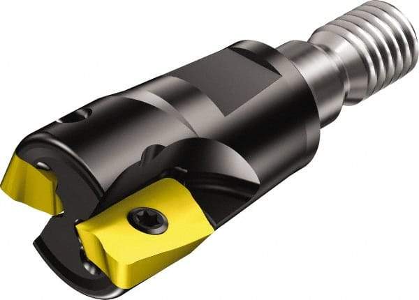 Sandvik Coromant - 3 Inserts, 1-1/4" Cut Diam, 0.3937" Max Depth of Cut, Indexable Square-Shoulder Face Mill - 90° Lead Angle, 1.693" High, R390-11.. Insert Compatibility, Through Coolant, Series CoroMill 390 - Americas Industrial Supply