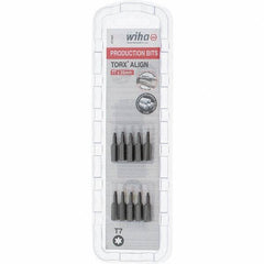 Wiha - 1/4" Drive T7 Torx Screwdriver Bit - 1" OAL, Insert Bit - Americas Industrial Supply
