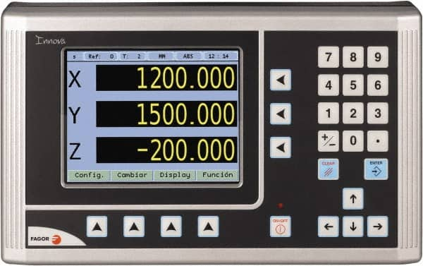 Fagor - 4 Axis, Milling DRO System - 1µm Resolution, 5µmm Accuracy, LCD Display - Americas Industrial Supply