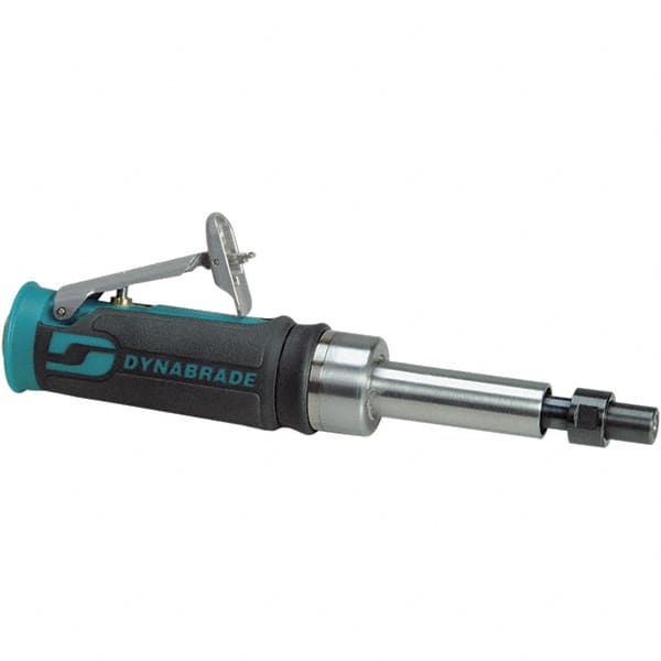 Dynabrade - 1/4" Collet, Straight Handle, Air Extended Length Die Grinder - 25,000 RPM, Front Exhaust, 20 CFM, 0.4 hp, 90 psi, 1/4" Inlet - Americas Industrial Supply