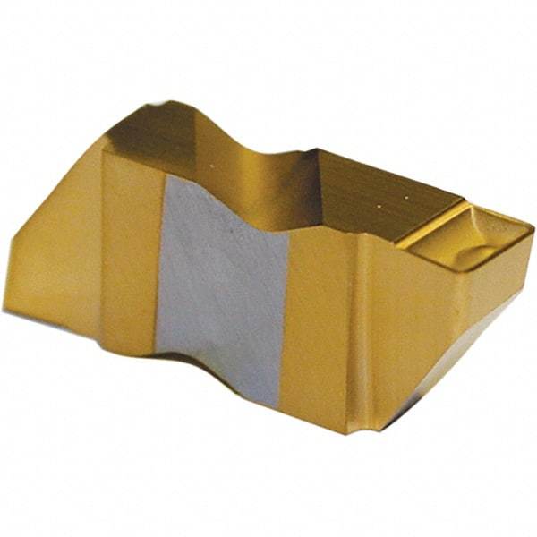 Tool-Flo - 2FLG P Grade AC50C, 2.5mm Cutting Width Carbide Grooving Insert - 2.79mm Max Depth of Cut, Left Hand, 0.005 to 0.01" Corner Radius, AlTiN Finish - Americas Industrial Supply