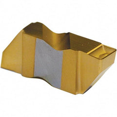 Tool-Flo - 2FLG P Grade AC50C, 2.5mm Cutting Width Carbide Grooving Insert - 2.79mm Max Depth of Cut, Left Hand, 0.005 to 0.01" Corner Radius, AlTiN Finish - Americas Industrial Supply