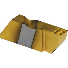 Tool-Flo - 3189FLGD P Grade AC3R, 4.8mm Cutting Width Carbide Grooving Insert - 1/4" Max Depth of Cut, Right Hand, 0.02 to 0.025" Corner Radius, TiAlN Finish - Americas Industrial Supply